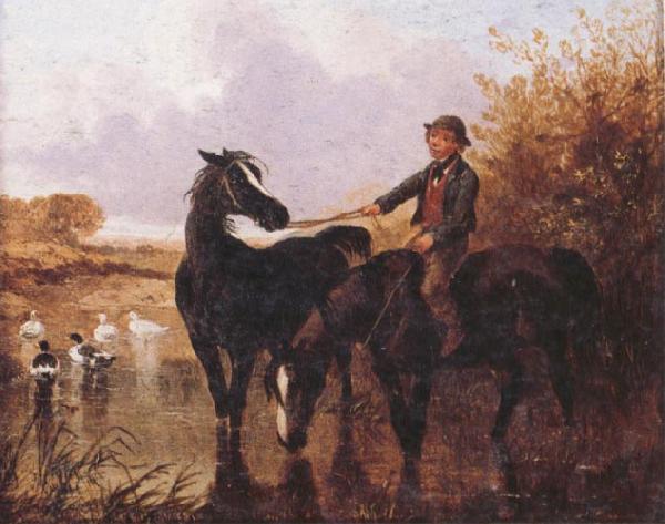  Watering The Horses and Farmyard Companions:a Pair of Paintings